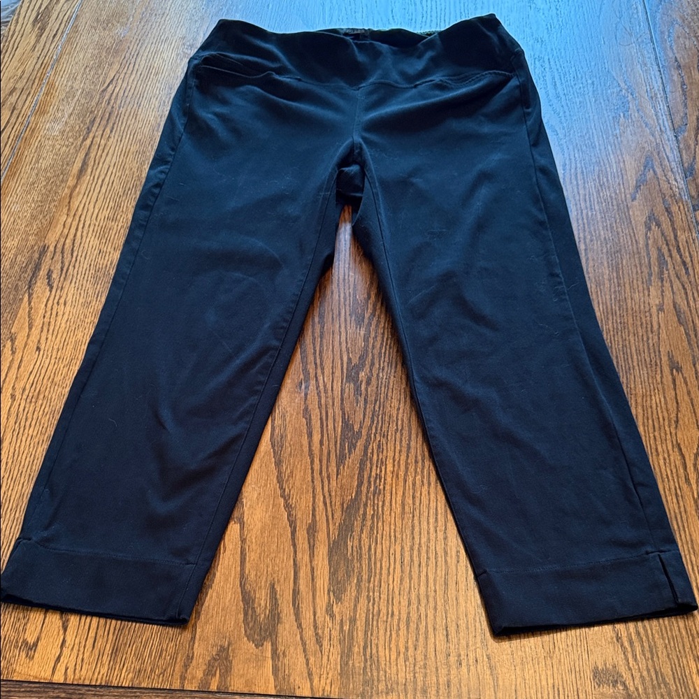 J Jill Wearever minimalist Pull On Pants XL Black Straight Leg Stretch